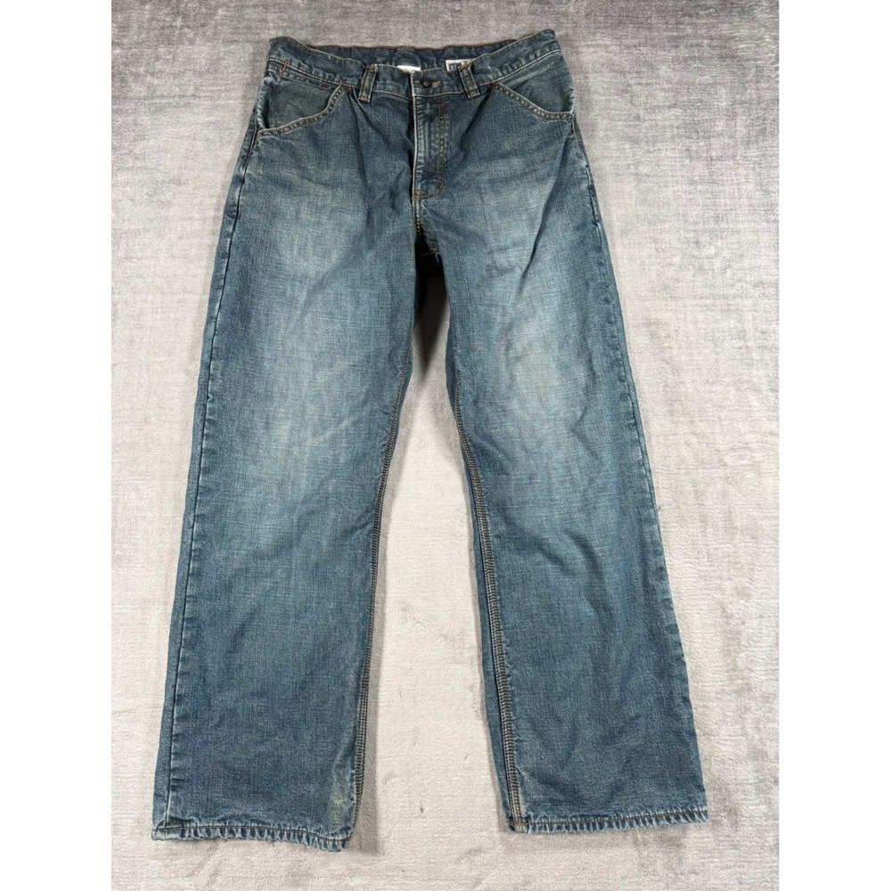 Gap Jeans Mens 33x30 Blue Vtg Y2K Contractor Flannel Lined Workwear Relaxed